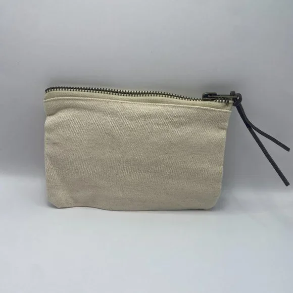 NWOT Mudpie Small Canvas Makeup Bag - Picture 4 of 5